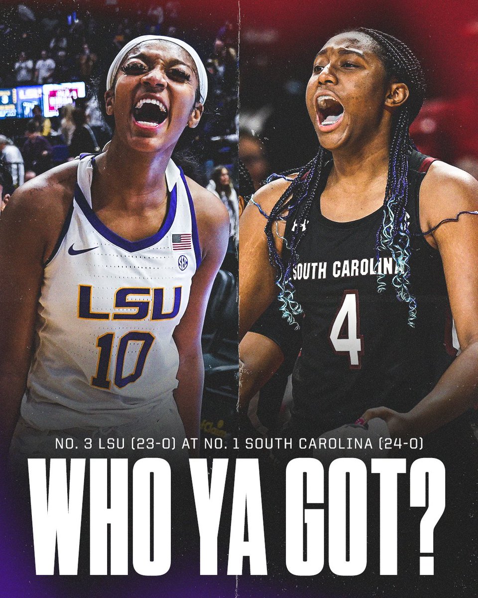 GAME OF THE YEAR 🍿

<a href="/LSUwbkb/">LSU Women's Basketball</a> ✘ <a href="/GamecockWBB/">South Carolina Women's Basketball</a>