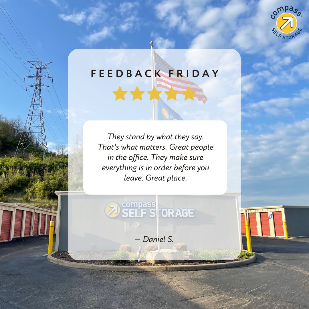 CompassStorage's tweet image. Check out this #FeedbackFriday for our site in #ColdSpringKY! 🤩 #CompassSelfStorage #WeMakeItEasier