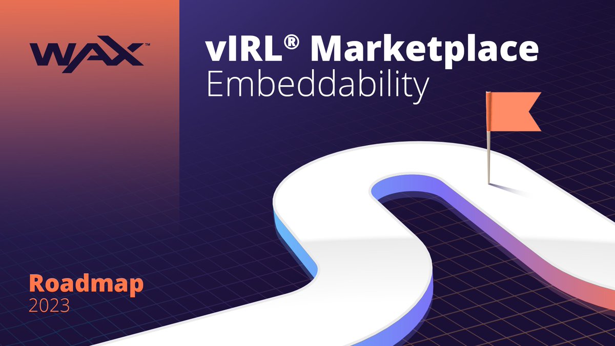 📣 WAX Roadmap 2023 | vIRL Marketplace Get ready for an enhanced vIRL Marketplace embeddability allowing #dApp developers to quickly add functions into their #Web3 applications, including a #Unity SDK integration! Full Roadmap: go.wax.io/Roadmap-2023 | $WAXP #WAXNFT