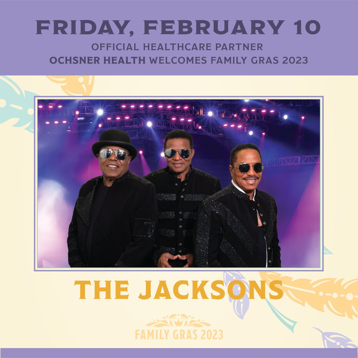 Family Gras officially starts today!

• Gates open at 4pm
• <a href="/vincevance/">Vince Vance</a>  &amp; the Valiants play at 5pm
• The <a href="/Jacksons/">The Jacksons</a> play at 6pm
• Krewe of Excalibur &amp; Krewe of Symphony will roll after the music

Hope to see everyone there. bit.ly/3gSIziH