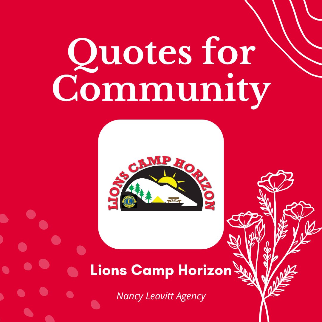 WildeWorldComm's tweet image. #QuotesforCommunity is supporting Lions Camp Horizon! Call Nancy Leavitt of American Family Insurance to get your FREE Quote and her team will donate $1 matched by American Family Insurance!