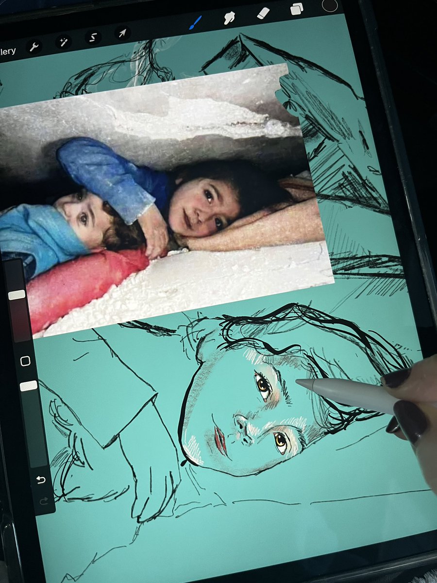 A 7yr old Syrian girl was found protecting her younger brother as they were rescued after 36 hours trapped beneath earthquake rubble in #Syria she’s my hero and the inspiration of my NFT piece to raise funds for <a href="/karamfoundation/">Karam Foundation</a> with <a href="/ChangeDAO/">𝗖𝗵𝗮𝗻𝗴𝗲𝖣𝖠𝖮</a> #ArtQuake