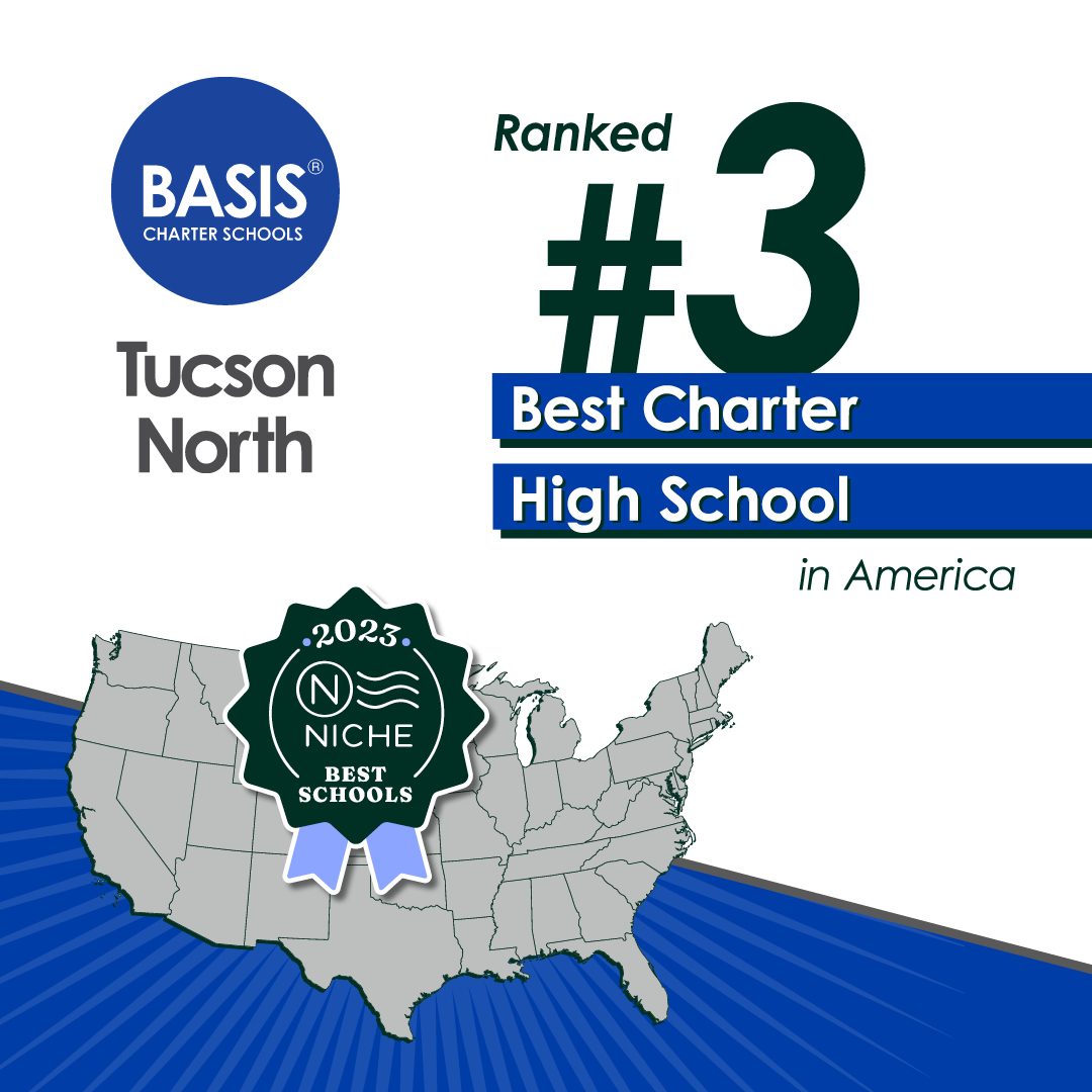 Our Kestrels did it again! BASIS Tucson North is ranked #3 Best Charter High School in America for 2023. Yes..... we said AMERICA! Way to go, Kestrels!