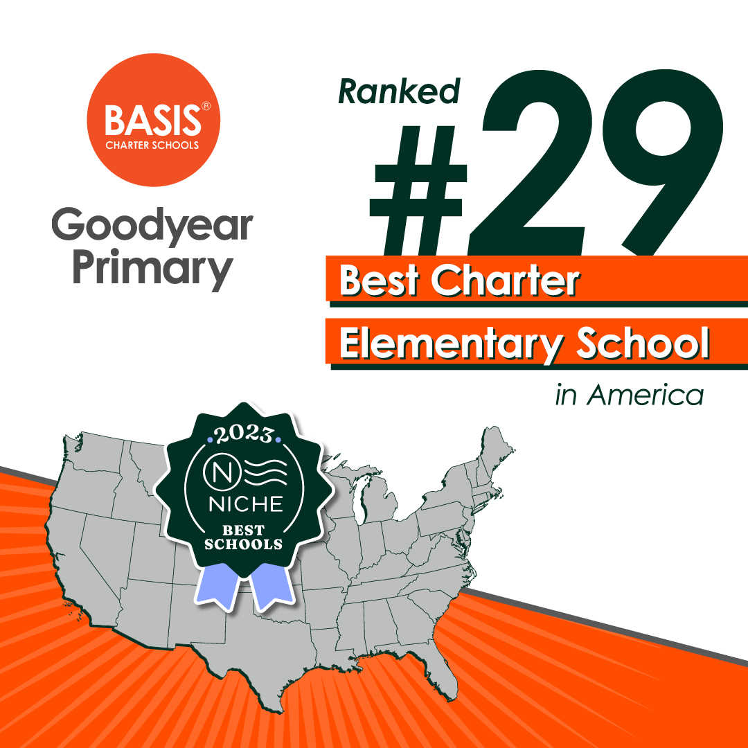 BASISGoodyear's tweet photo. Our Golden Eagles did it again! BASIS Goodyear Primary is ranked #29 Best Charter Elementary School in America for 2023. Yes..... we said AMERICA! Way to go, Golden Eagles! https://t.co/ESKY0ZwnjX