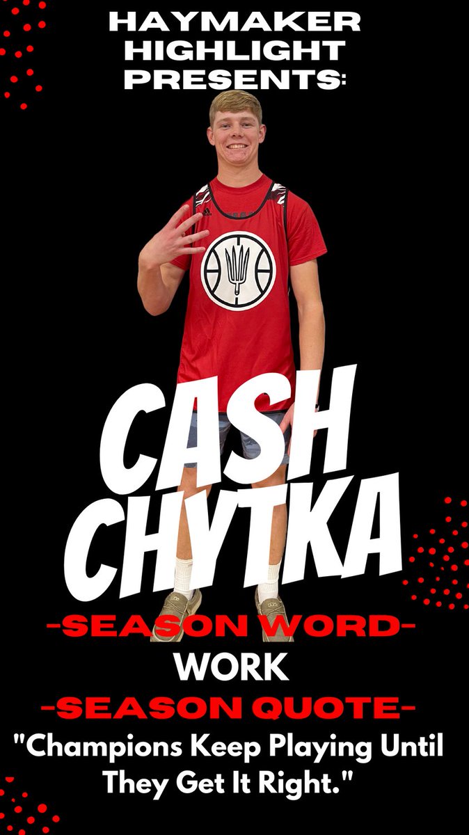 MakersAtThe222's tweet photo. Cash has shown WORK in his entire basketball career to get to where he is today. He is the definition of effort and determination. Thank You Cash Chytka for everything you've done for our program. #HaymakerForLife #GuardTheBarn https://t.co/B1aHEH1TuZ