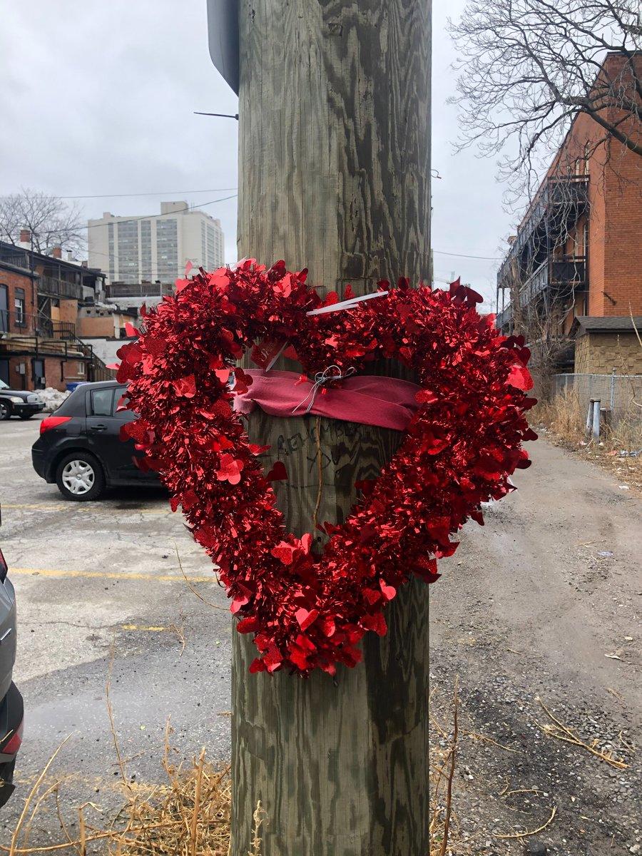 Thank you to everyone who is sharing our post! We can't wait to see your pictures on February 14th of  love shown in memory of Helen and all #MMIWGT2S Our committee member, Danielle, went to Helen's light today and posted a wreath and sign in preparation for your visit. #HamOnt