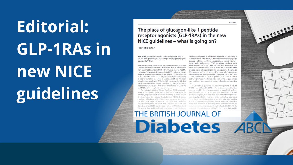 BjDiabetes's tweet image. An editorial published in the latest issue of the BJD asks, 'what is going on' regarding the place of glucagon-like 1 peptide receptor agonists (GLP-1RAs) in the new NICE guidelines – what is going on?

Read online 🖥️ ow.ly/kbIg50MxuoM

#GLP #NICEGuidelines
