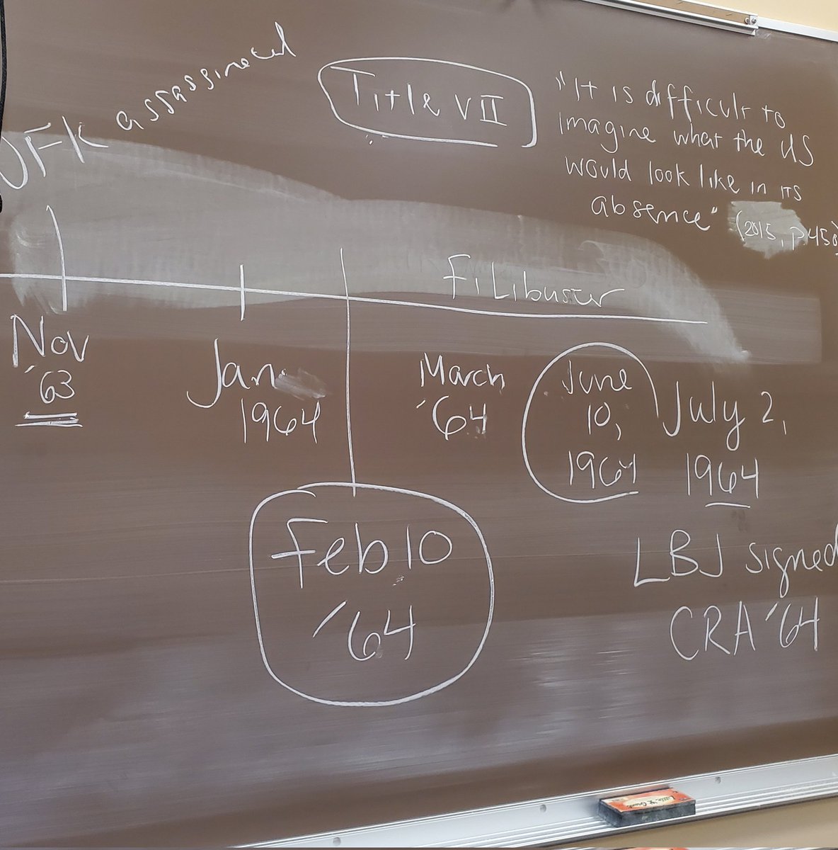 ShamiraGelbman's tweet photo. TFW you note that the House of Representatives voted to pass the Civil Rights Act of 1964 on February 10 and the whole class is like, "whoa, that's today ๐คฏ" #onthisday #psc210 #ppe238 #bls280 #protestandpolicy https://t.co/xJ5Vs7C0cs