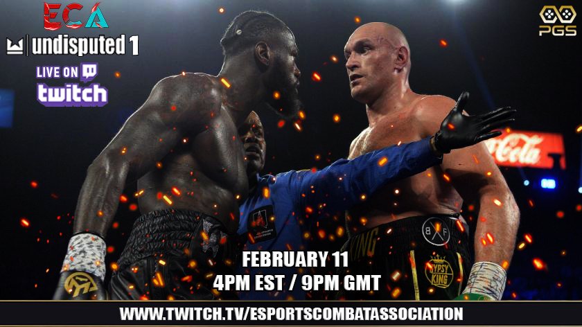 CageRageUFC4's tweet photo. 🥊 ECA Undisputed 1 🥊 
🗓️ SATURDAY - FEBRUARY 11th 
 ⏰ 4pm EST / 9pm GMT 

🔴 LIVE ON: https://t.co/BchSsiGPww
Don't miss the show!

#Undisputed #boxinggame #boxing #esports #gaming @SteelCityInt @PlayUndisputed https://t.co/FwXbXeiGHG