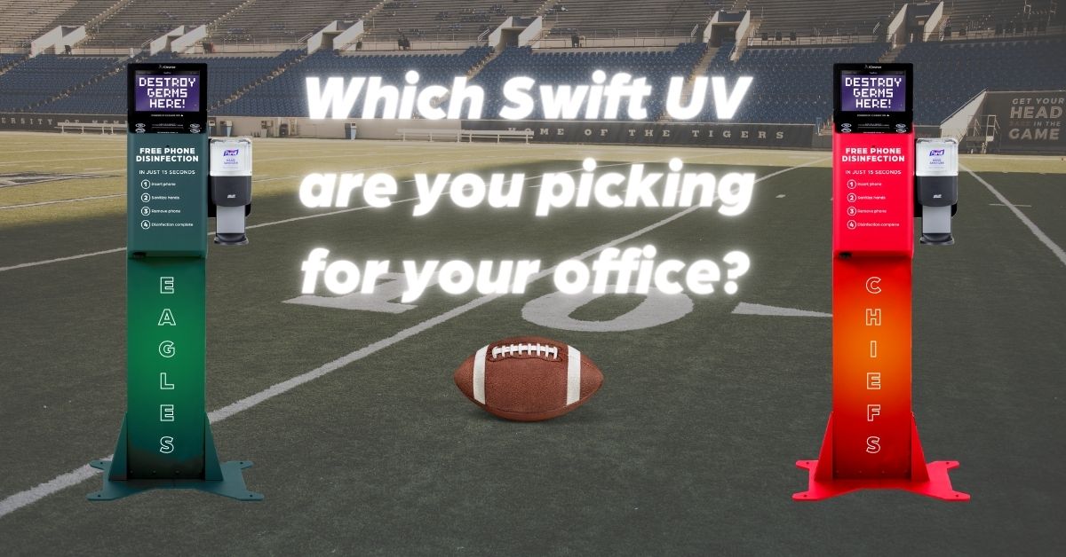 _icleanse's tweet photo. Did you know that Swift UV units can be customized? 

Which branding design would you put in your office this week?🏈 Let us know in the comments 👇

#Superbowl #superbowlsunday #superbowlLVII #superbowlbound #superbowlparty #superbowlweekend #superbowlchampions #eagles #chiefs https://t.co/sHz2GgFWAw