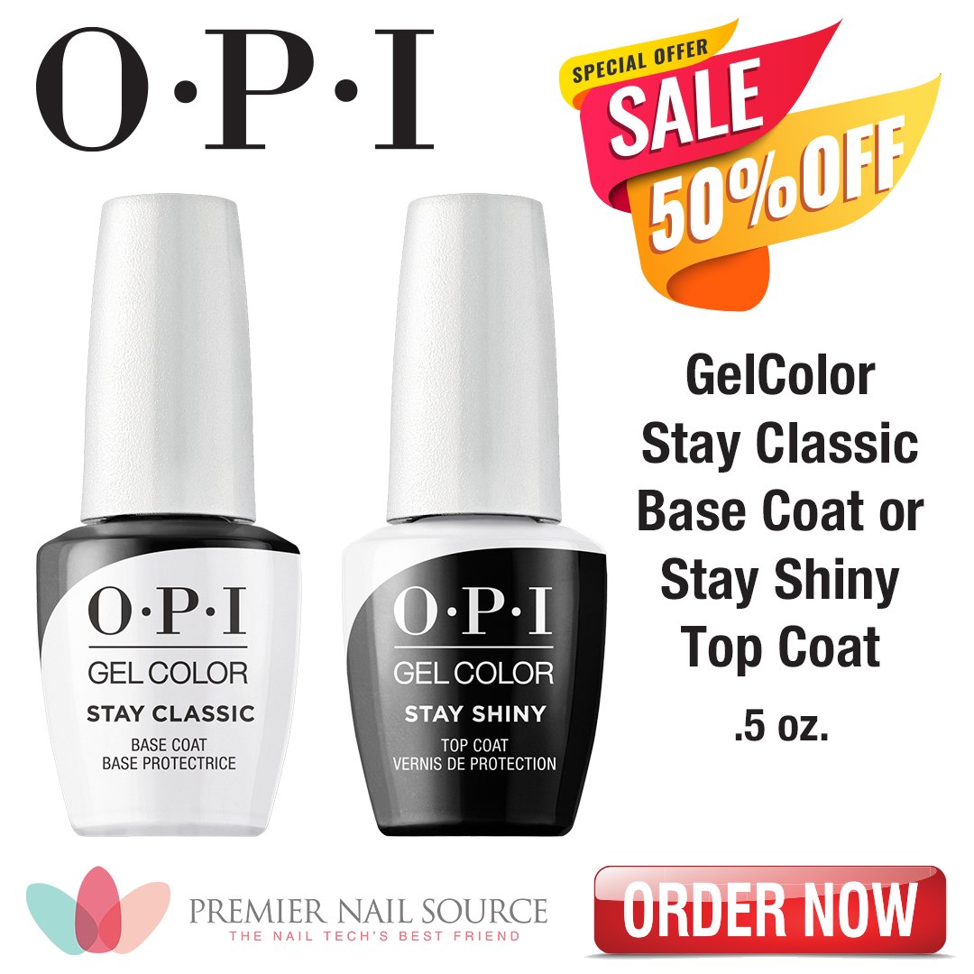 Happy Friday 🤩

Enjoy 50% off OPI Gel Color Stay Classic Base Coat or Stay Shiny Top Coat 💅

#PremierNailSource #OPI #GelNails #OPINails