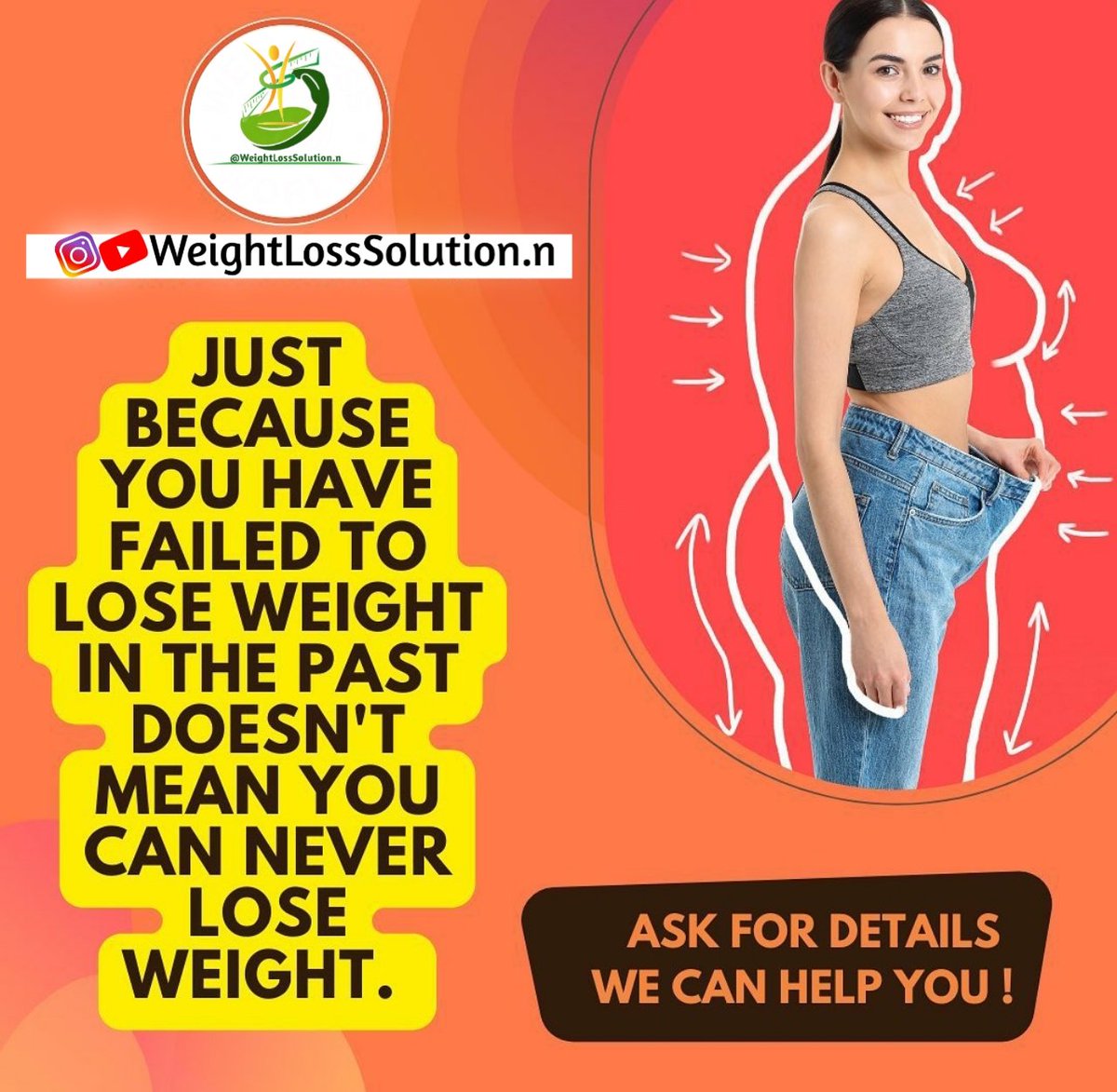 Neerajwellness's tweet photo. Just because you have failed to lose weight in the past does not mean you can never lose you weight. Contact us we ll help you https://t.co/n8kjD8Axg9