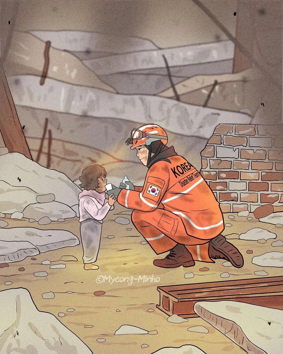 🇰🇷 Güney Koreli bir ressam geçmişle bugünü çizmiş kardeşliğimiz daim olsun...