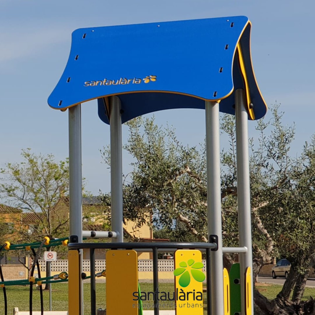 santaularia_cat's tweet photo. Torretes multijocs metàl·liques en un parc infantil de Ventalló, amb una proposta de #jocs idònia que inclou torretes i plataformes robustes de diferents dimensions amb tobogans i cordes d'escalada amb materials antilliscants. Instal·lació feta per @santaularia_cat https://t.co/GCfwdzh8L9