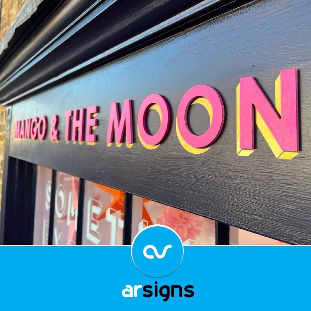 ArSigns's tweet image. Our #FineSignFriday today features our favourite customer name of the year... and maybe our favourite #highstreet #sign too!

Best of luck to #Oakham's #Mangoandthemoon who open their shop doors for the first time tomorrow.