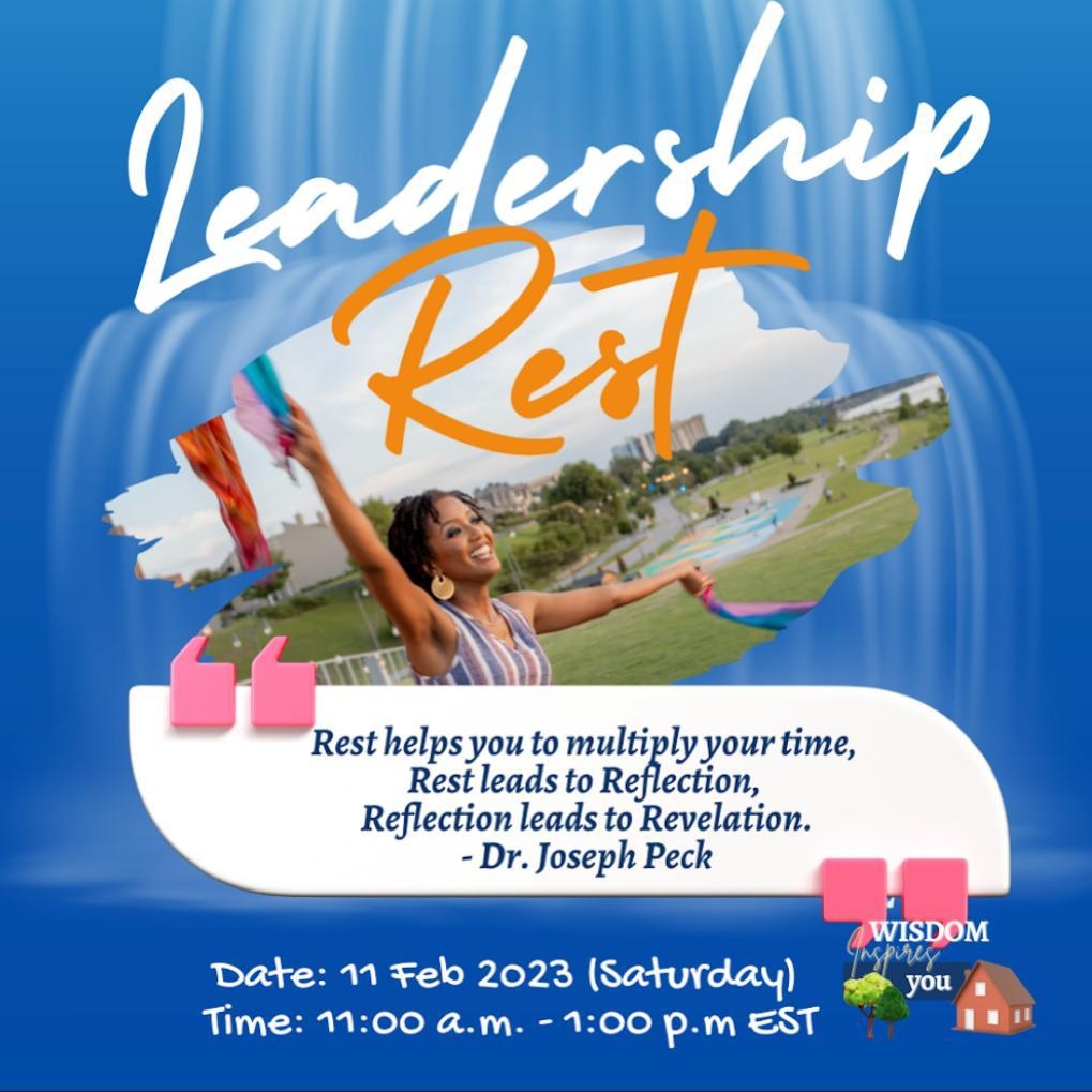 Heart4Wisdom's tweet photo. Rest brings you strategy
5 spaces available and if you’re not ready for community, you have the 1 on 1 Leadership Rest Session option.

Book your Rest Space no later than 6 p.m. EST tonight
Registration Form here: https://t.co/ZW7kkzQykS
#CHH #leadership #leadershipdevelopment https://t.co/ocqLyDa7Yk