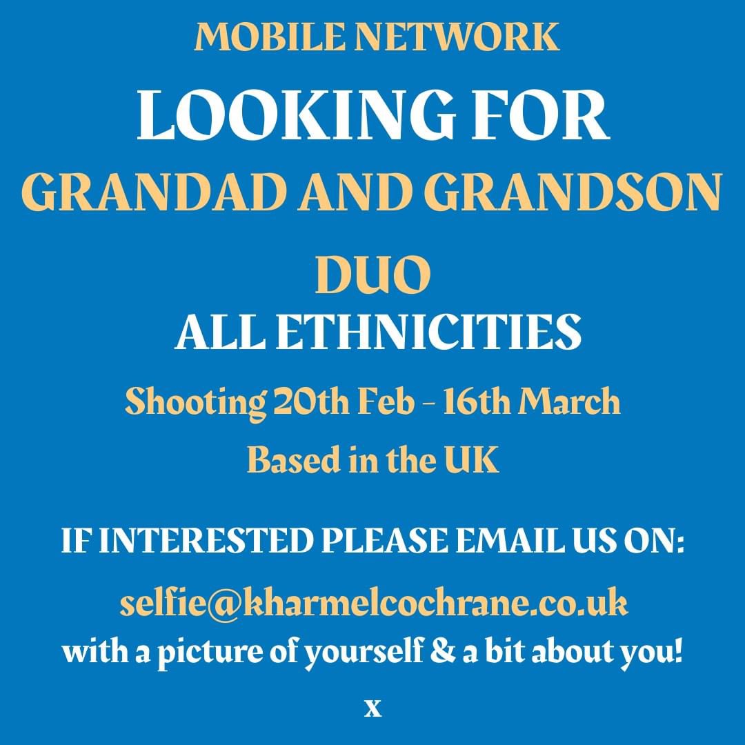 hellolucykenny's tweet photo. #CASTINGCALL | Authentic grandad and grandson duo - please share any suggestions 🤍 https://t.co/GQcVtRi6C8