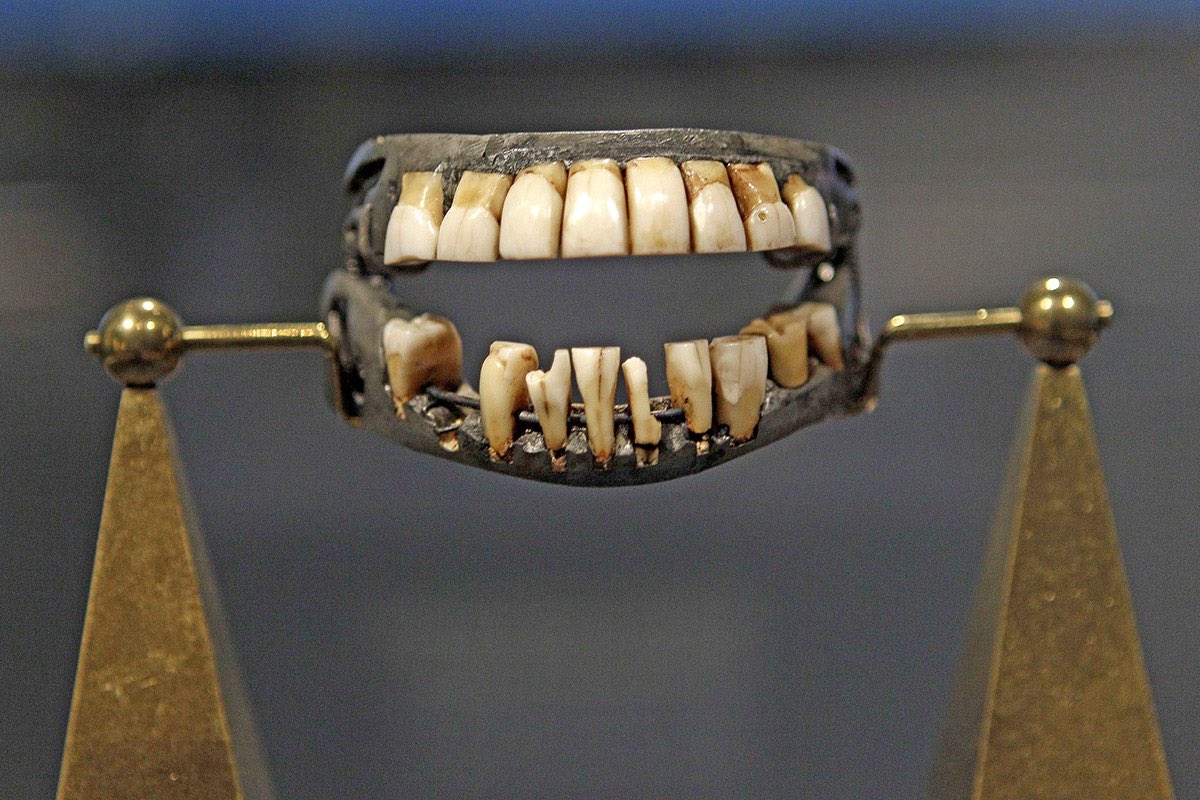 I remember in school being taught that George Washington’s teeth was made of wood. Did you know that his teach was made from the teeth of enslaved men. They forcefully pulled teeth from these men, just so Washington’s could have a full mouth of teeth. That’s American History.