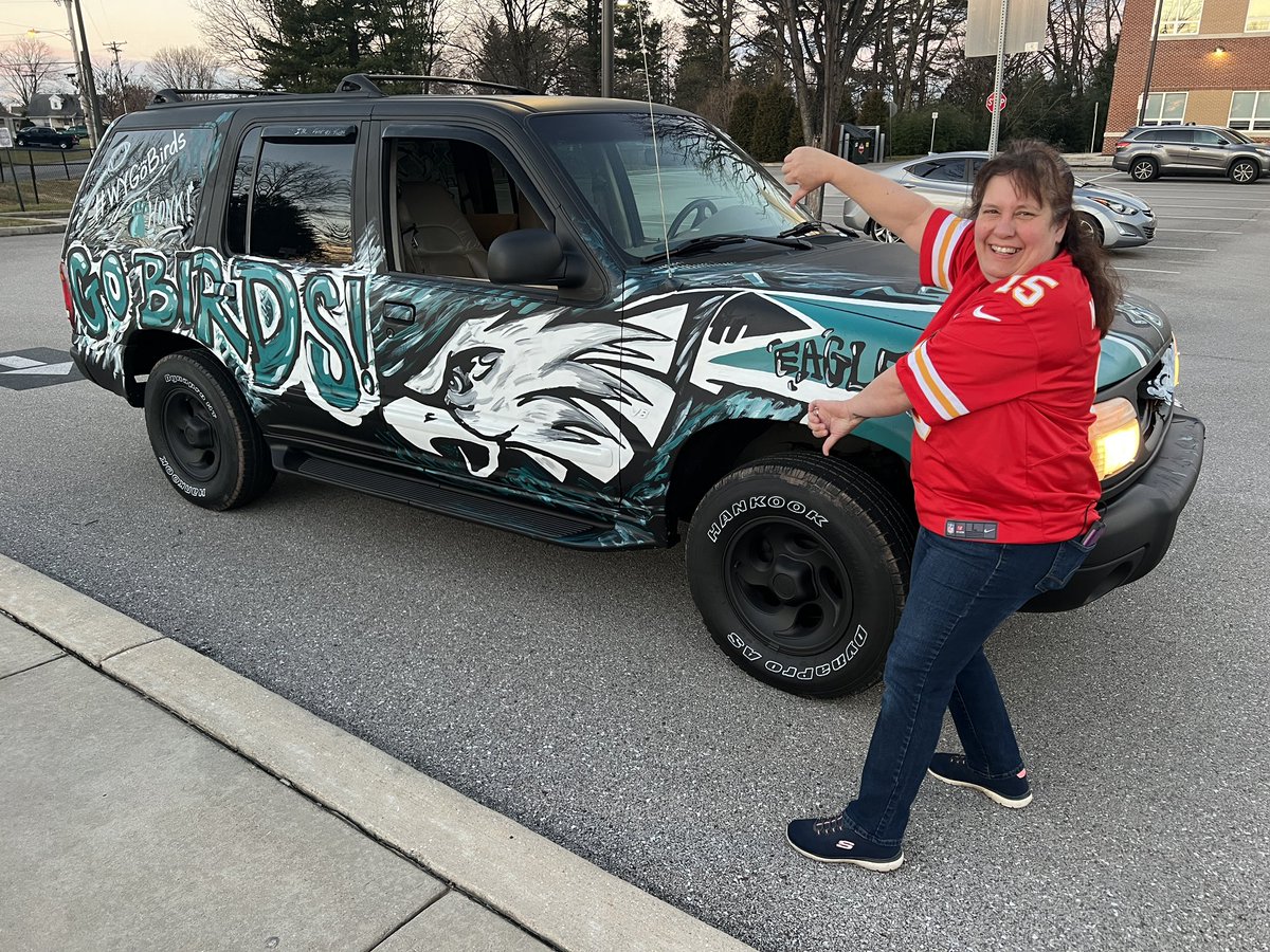 All in good fun right? Took the 🦅‘Philly Special’ for its first spin… First stop this morning I had to visit an old friend.🫣 I think she wants to go for a spin! @K1PrincipalWY #wyproud #WYGoBirds @wyasdblue @Eagles