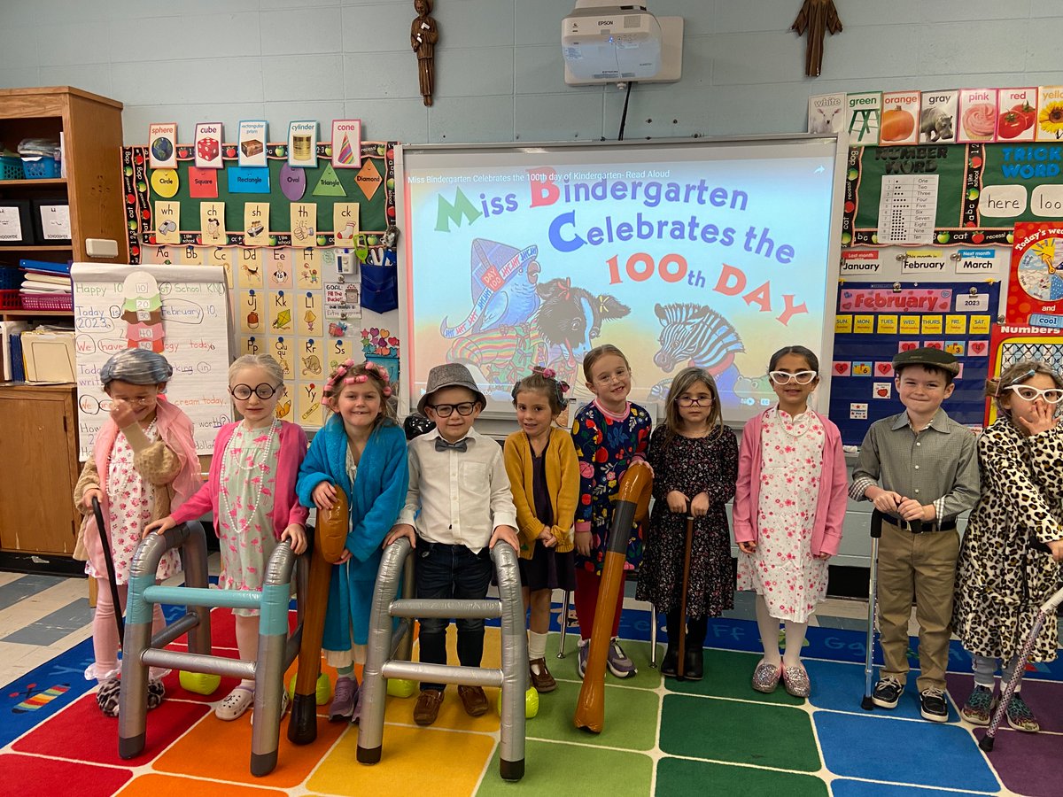 Happy 100th Day of School!  We had so much fun dressing up like 100 year olds. Great day in our Kindergarten classroom!