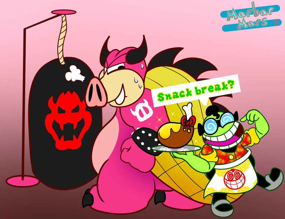 Marbar_Mars's tweet photo. 💗 Day 10: Chef (ft. Midbus) 💚 

They're both working hard today, so Fawful thinks his buddy Midbus should have a snack break!

(You can't see it in his face, but Midbus really appreciates the gesture) :)

#Fawful #Midbus #FawfulMonth2023 https://t.co/QVBRPogOLK