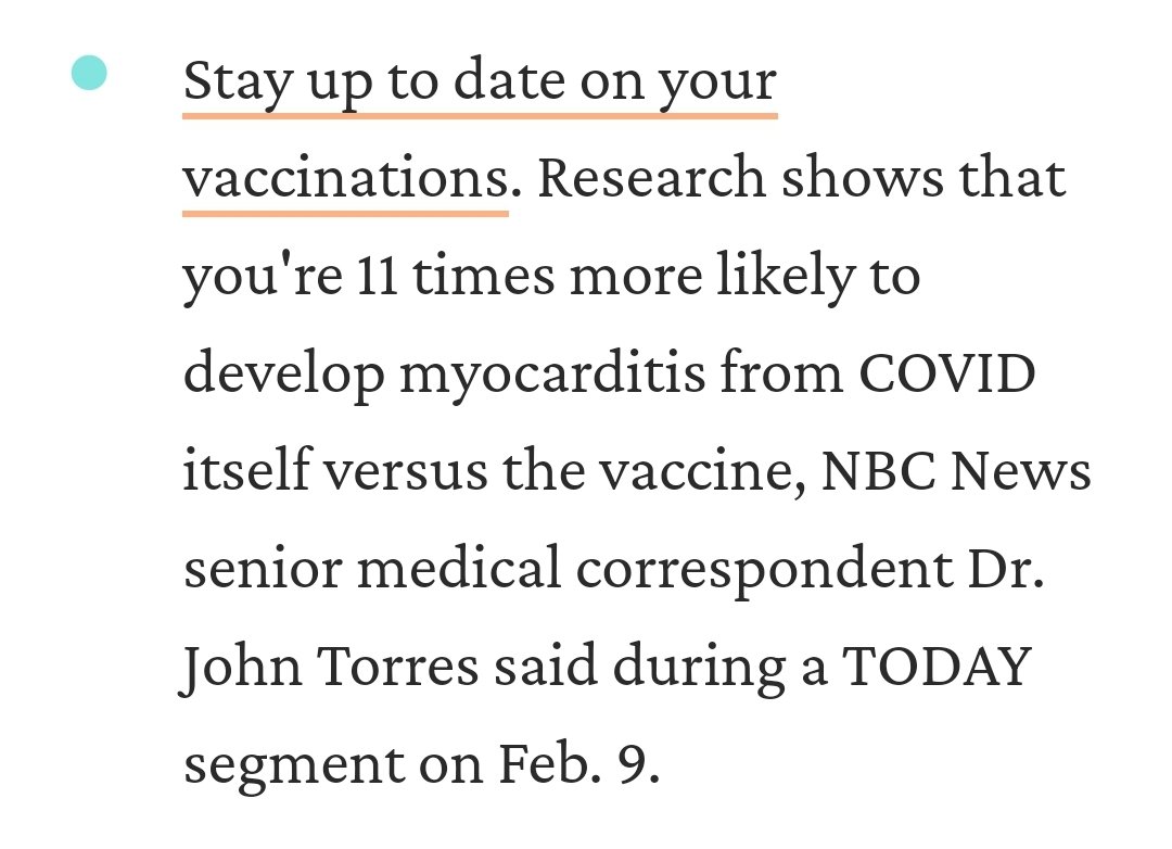 KelleyKga's tweet photo. This is literal misinformation for young people from @DrJohnTorres on @TODAYshow - particularly young men. In a piece about heart issues in young people, he cited myocarditis stats for the whole population, not stratified by age or gender.  https://t.co/CAYdxyHazA https://t.co/LdkVmvJsBu