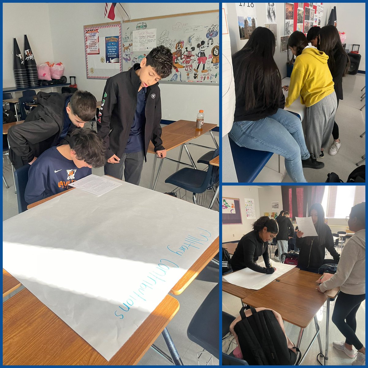 Today in CAV Time our students got a chance to show an extension of their leaning on the Civil War. They collaborated by reading passages to find textual evidence to determine the different ways Texas contributed to the Civil War. #CavPride  #TexasHistory