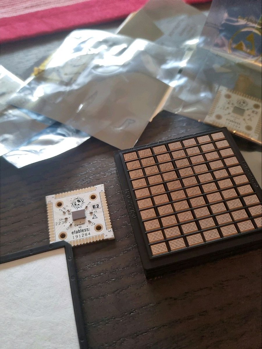 matthewvenn's tweet image. #OpenSourceASIChighlight
“Subservient” design from @sekreterar  implementing an ASIC-adapted version of the award-winning bit-serial RISC-V processor SERV on @Efabless MPW2. 

 Klas just received his chips - can’t wait to see how the design turns out! 

linkedin.com/posts/klas-nor…