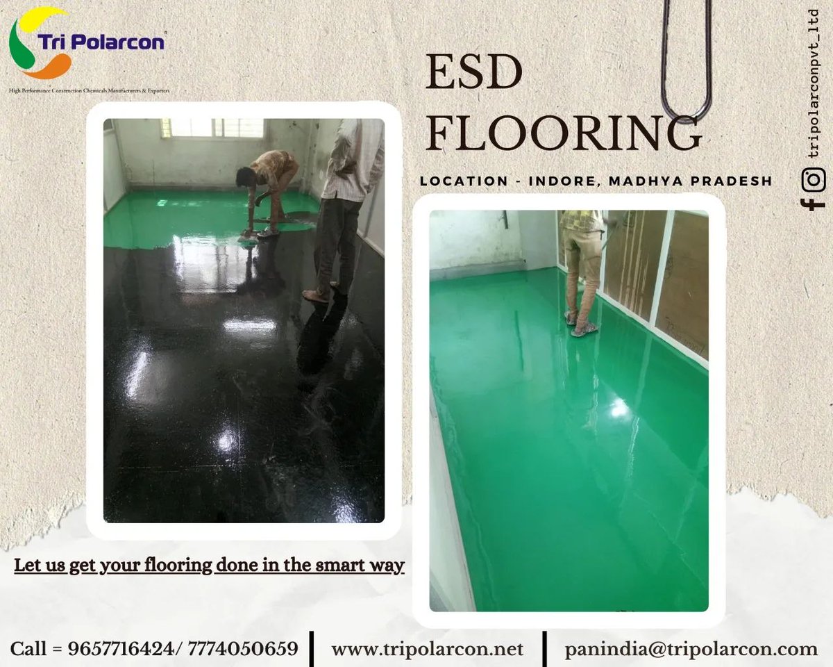TriPolarcon's tweet photo. Just Completed ESD Flooring #Indore
Need your floor done? Please contact us -
Call on 9607955341/8975693434
email us at digital@tripolarcon.com
Visit our website https://t.co/BI9v1fiULz
#epoxyflooring #PUcoating #resin #epoxywork #waterproofing https://t.co/D8d6z0jxRB