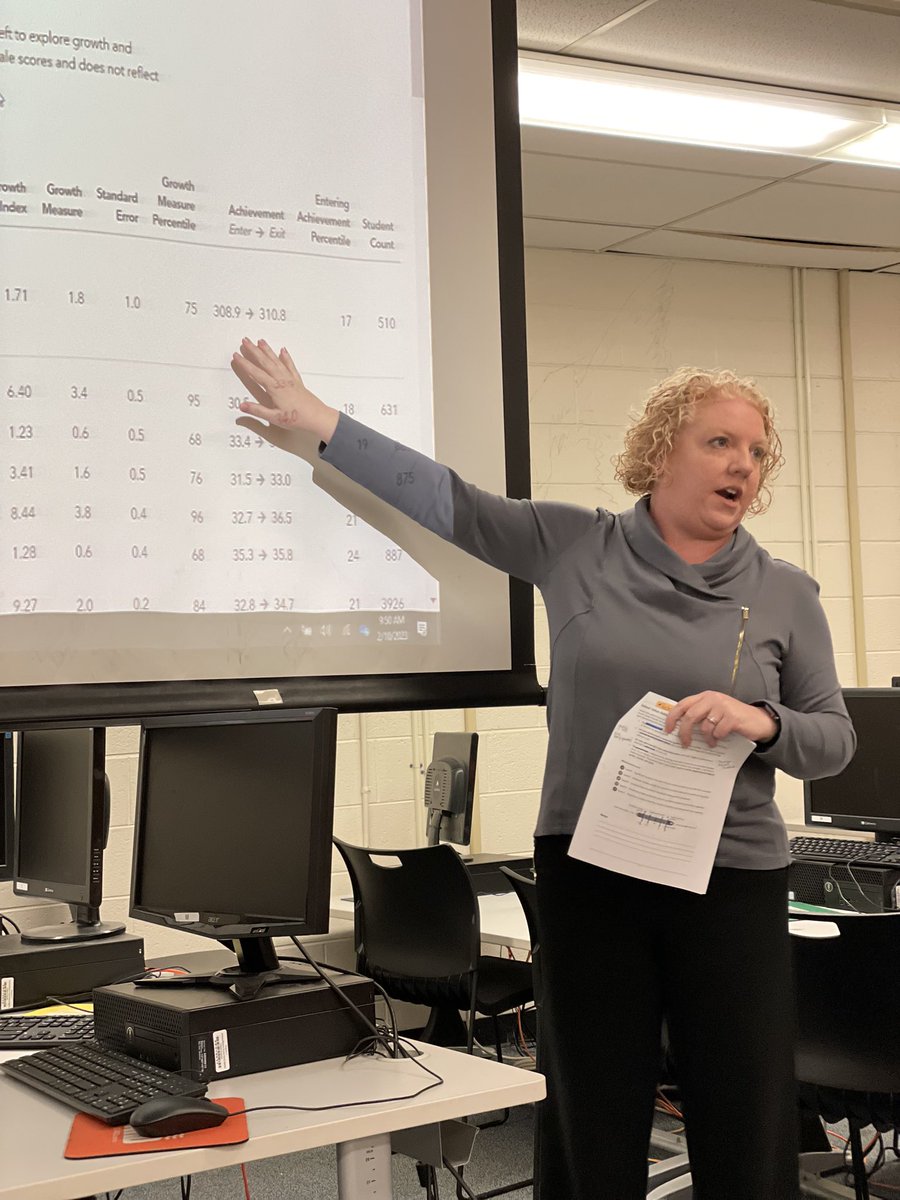suptking's tweet photo. Amanda Hayes from the state’s CORE Office is leading a powerful presentation around TVAAS and test data predictions.
I'm really proud of this young lady! I hired her as a teacher many years ago, and to see her lead gives me great joy! #prouddad #leadership #winning https://t.co/g3BFbyC8kC