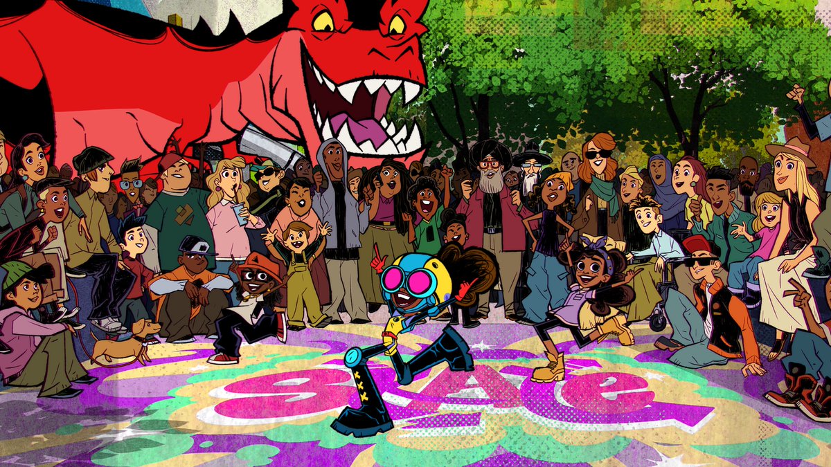 verge's tweet photo. Disney’s Moon Girl and Devil Dinosaur is a slick, stylish break from the MCU and all its baggage https://t.co/X7hxZhQRdO https://t.co/vrdlGxfPbD