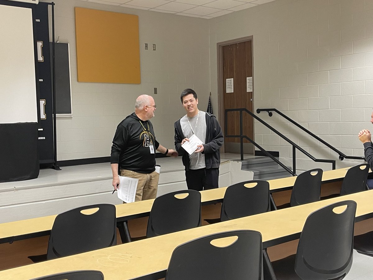 BobCotterHHS's tweet photo. Presented Ryu Bath with his National Merit FINALIST certificate during our first block faculty meeting! Congratulations Ryu!! #sumnerachieves https://t.co/UWCVersZdM
