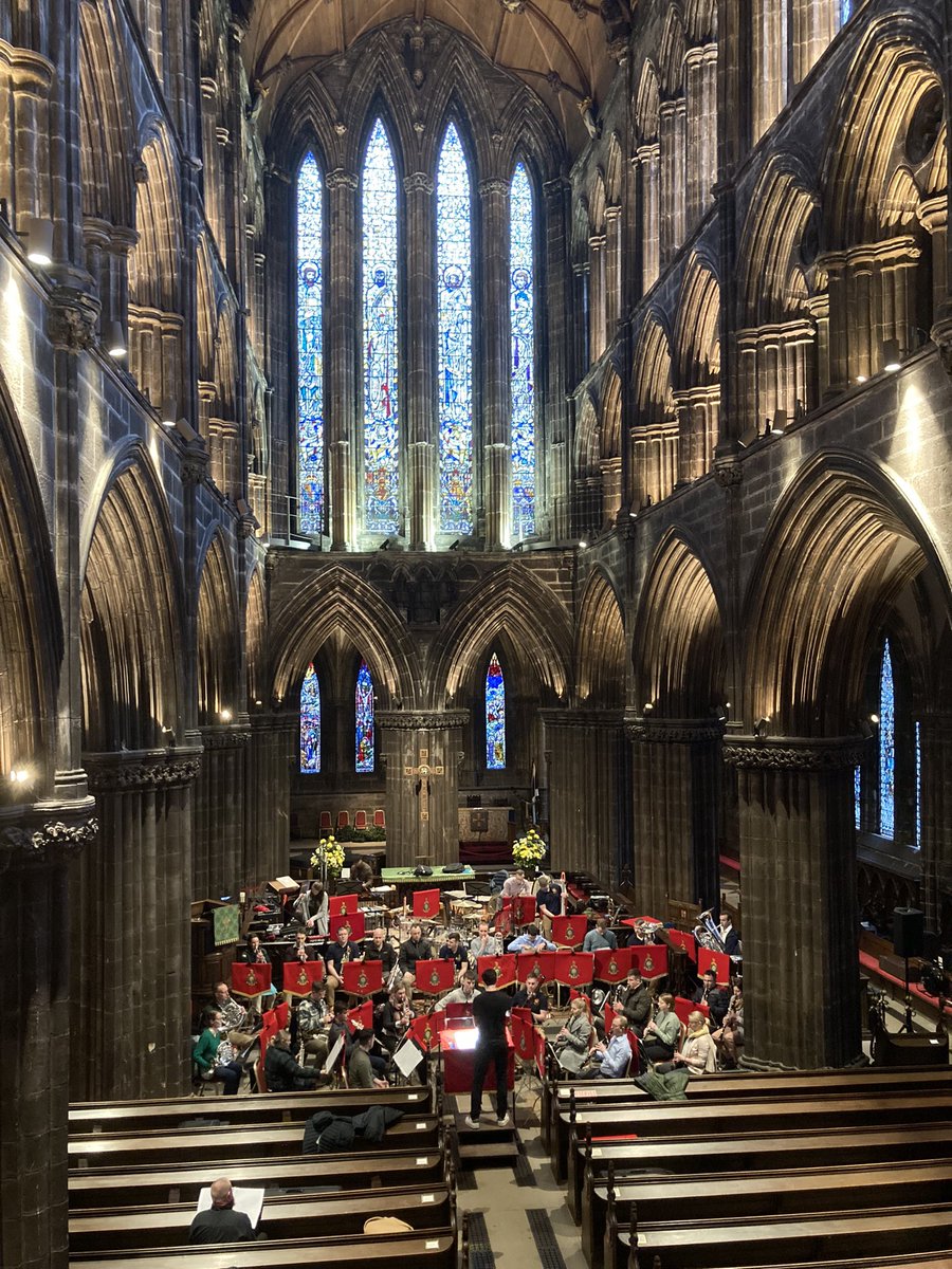 RCSconducting's tweet photo. Final rehearsals underway @GlasgowHighKirk for tonight’s free concert with @RMBandService Scotland, @TomGriffRM and conducting students from @RCStweets. It’s sounding magnificent in the historic and beautiful surroundings. Join us tonight at 7pm! 

👉 https://t.co/Csq9MX16Rh https://t.co/2j4yDD6CgN