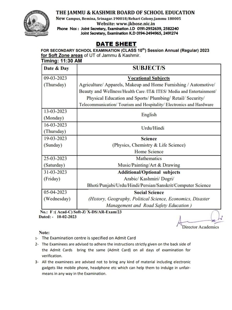 asifras362's tweet photo. Date sheet 10th 11th 12th for J&K UT
#MarchSession https://t.co/SxGYzgPIrl