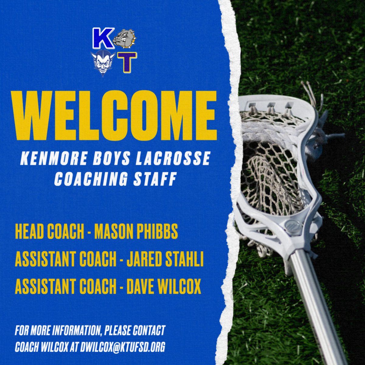 Please help us to welcome our Kenmore Boys Lacrosse coaching staff!