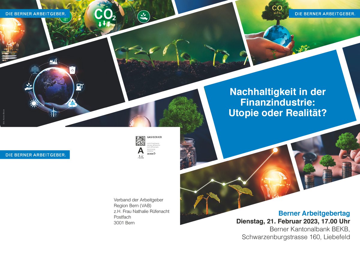 Berner Arbeitgebertag 2023

Nachhaltigkeit in der Finanzindustrie:
Utopie oder Realität?

Als Referentin konnten wir für den diesjährigen Berner Arbeitgebertag, Frau Antoinette Hunziker-Ebneter, Verwaltungsratspräsidentin der Berner Kantonalbank, gewinnen.