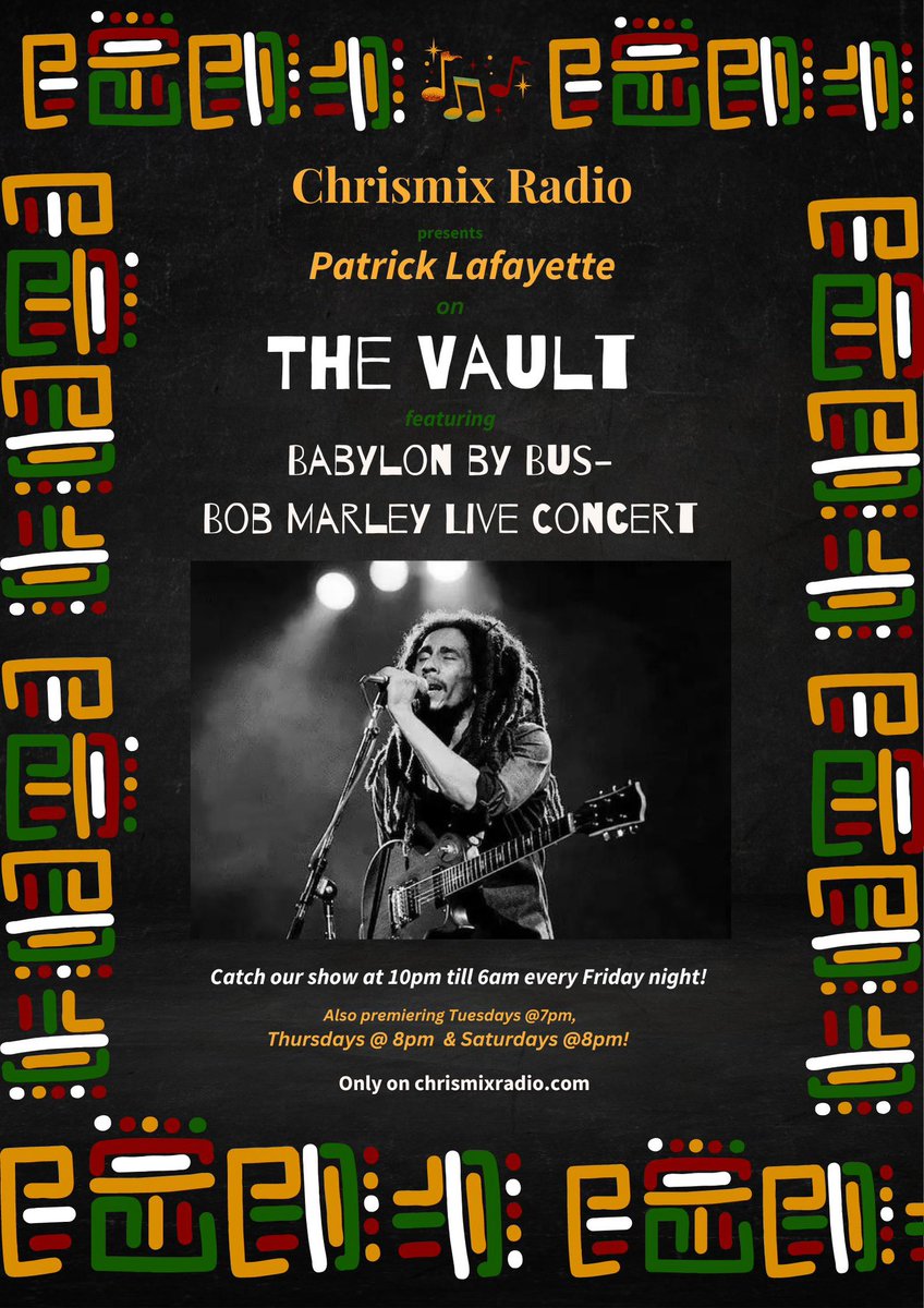 Tune eeen! Bob in concert #ReggaeMonth #reggaemusic #BobMarley #chrismixradio