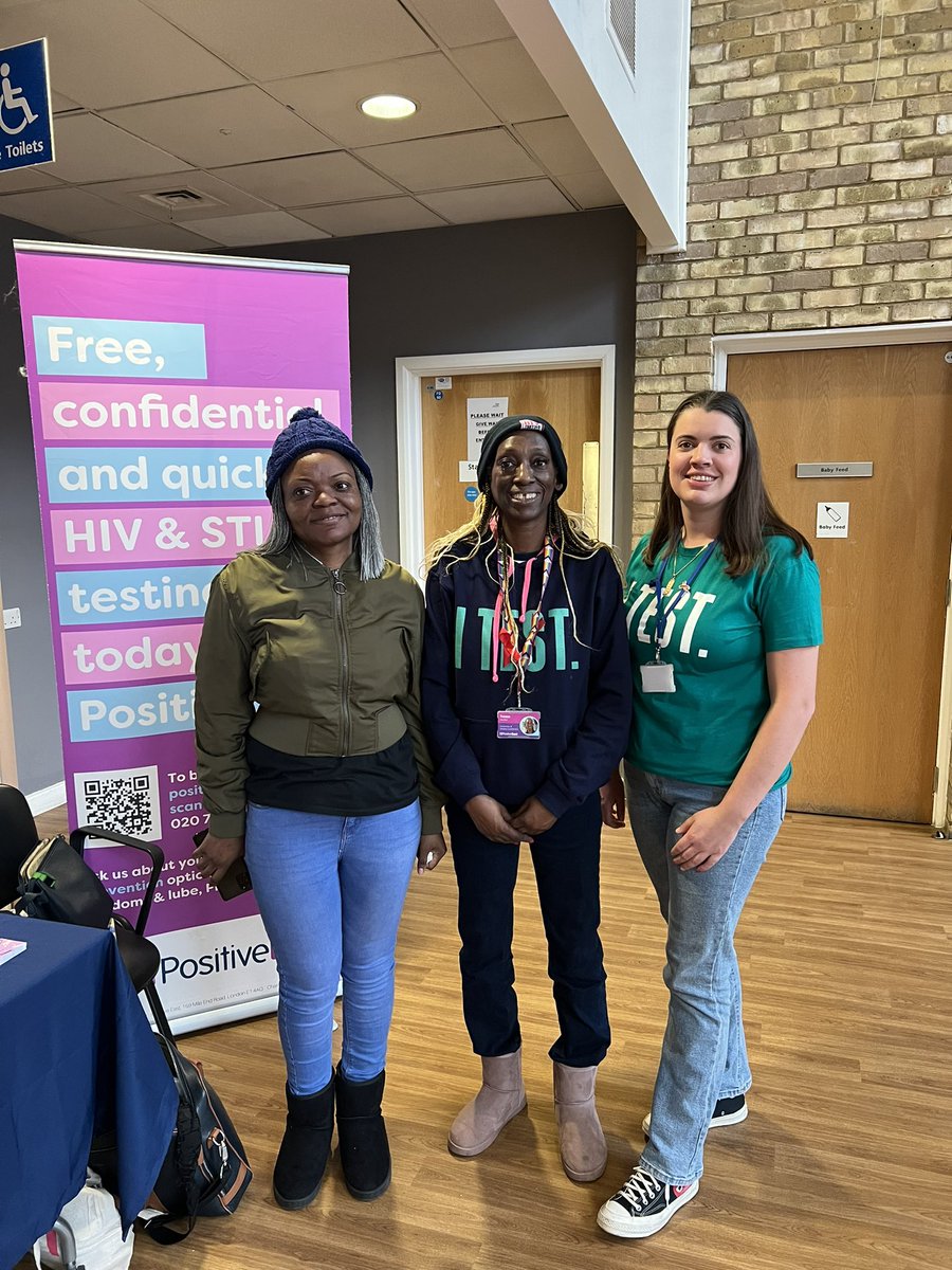 PositiveEast's tweet photo. Our @BethHopson &amp; @TrescaLouise are here at #VicarageLane #HealthCentre sharing #HIVinfo, #resources &amp; doing #Free #Fast #HIVTests till 7pm today Friday 10th Feb. Lovely to see the fabulous Patience from @inspire_wmc #HIVTestWeek #ITest https://t.co/r6YZjmDYcf