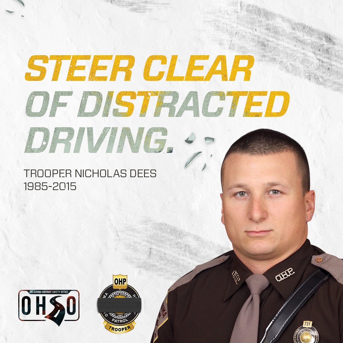OHPDPS's tweet image. Troopers wrote 121 citations and issued 874 warnings statewide during our distracted driving emphasis from January 15-31 in honor of Trooper Nicholas Dees, who was killed by a distracted driver.