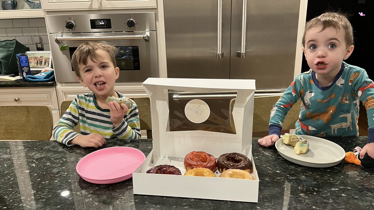 schragoo's tweet photo. Boys’ weekend off to a holy start. 🍩 https://t.co/M7Sd47fPVo