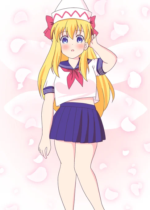 リリーホワイト×セーラー服ですよー!今週はあまりお絵かき出来なかったので週末頑張ります。#リリーホワイト #東方project #東方 #touhou 