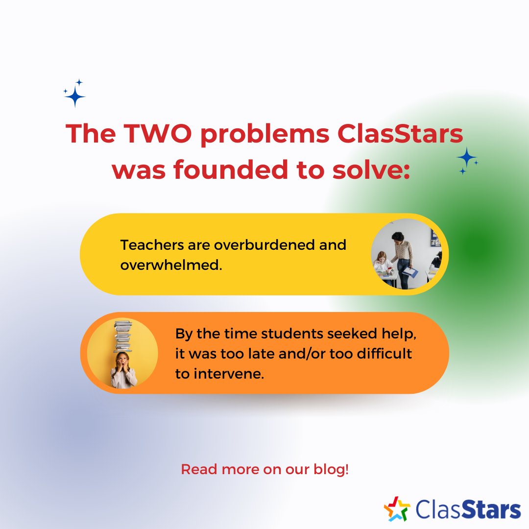ClasStarsApp's tweet image. ClasStars was founded to solve two fundamental problems for teachers, which ultimately boils down to: How can we simplify things for teachers?

We begin with a framework: No Child Unseen.

Read here: classtars.com/blog/no-child-…

 #EdTech #edtechteachers #edtechteam #edtechstartup