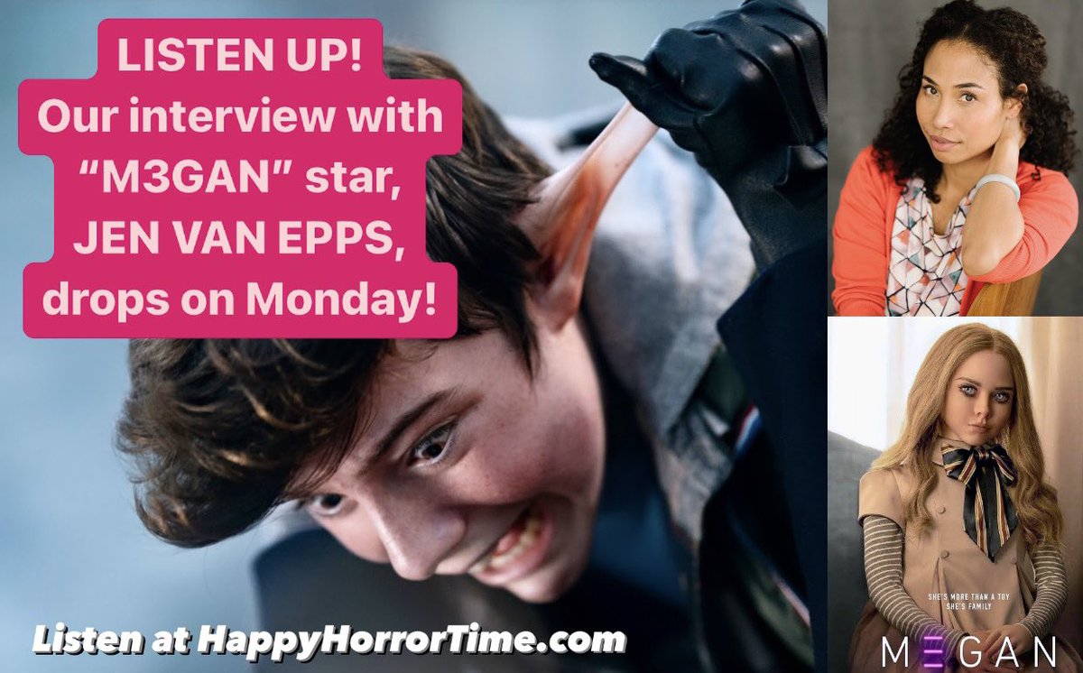 HappyHorrorTime's tweet photo. As roboticist, Tess, she not only helped create M3GAN, but was one of the few who survived her wrath. 🤖
Tune in on MONDAY to hear our interview with JEN VAN EPPS! ✨
#happyhorrortime #happyhorrortimepodcast #horrorpodcast #m3gan #jenvanepps https://t.co/2JW4cwbyhW