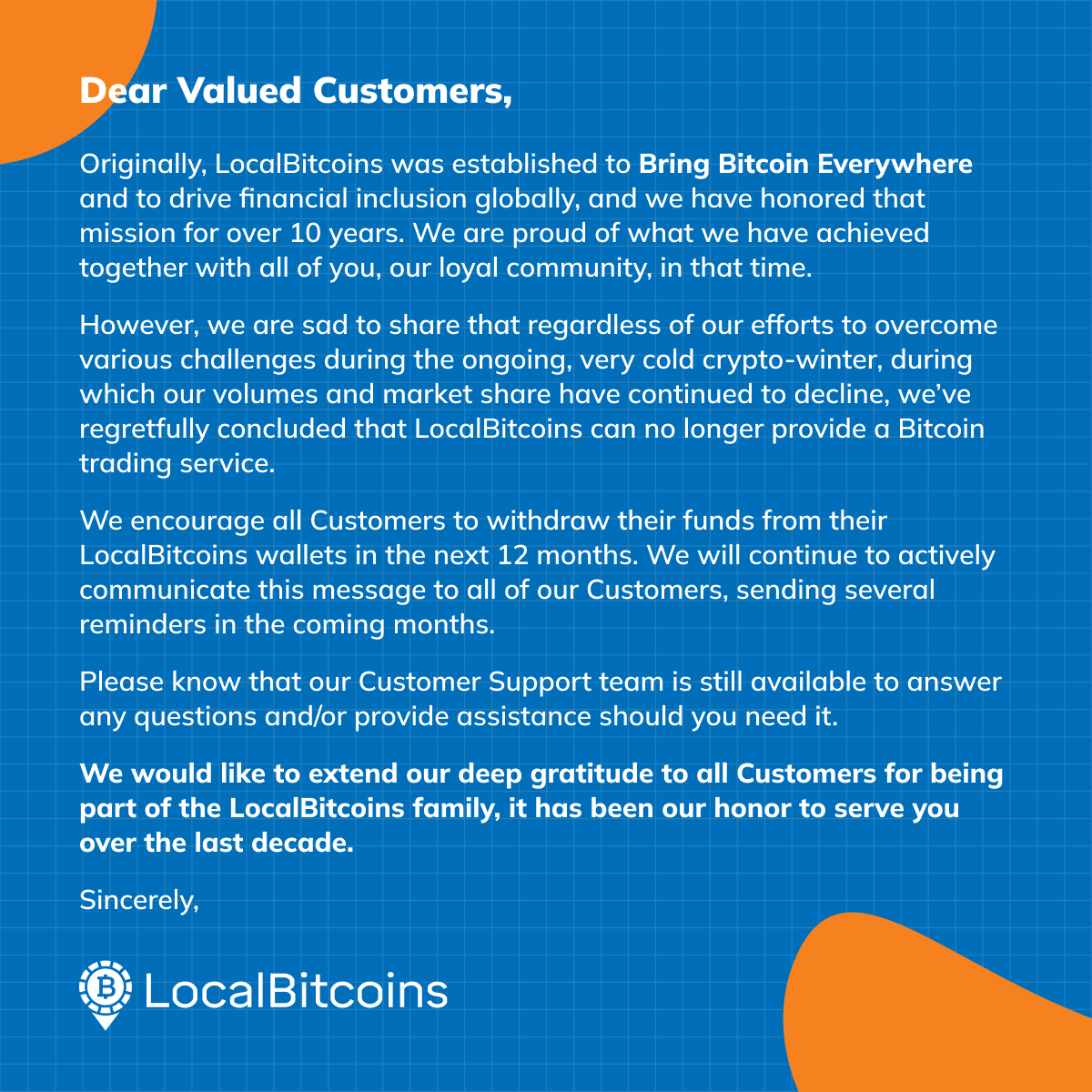 RIP @LocalBitcoins 🧡💙 #Bitcoin #LocalBitcoins