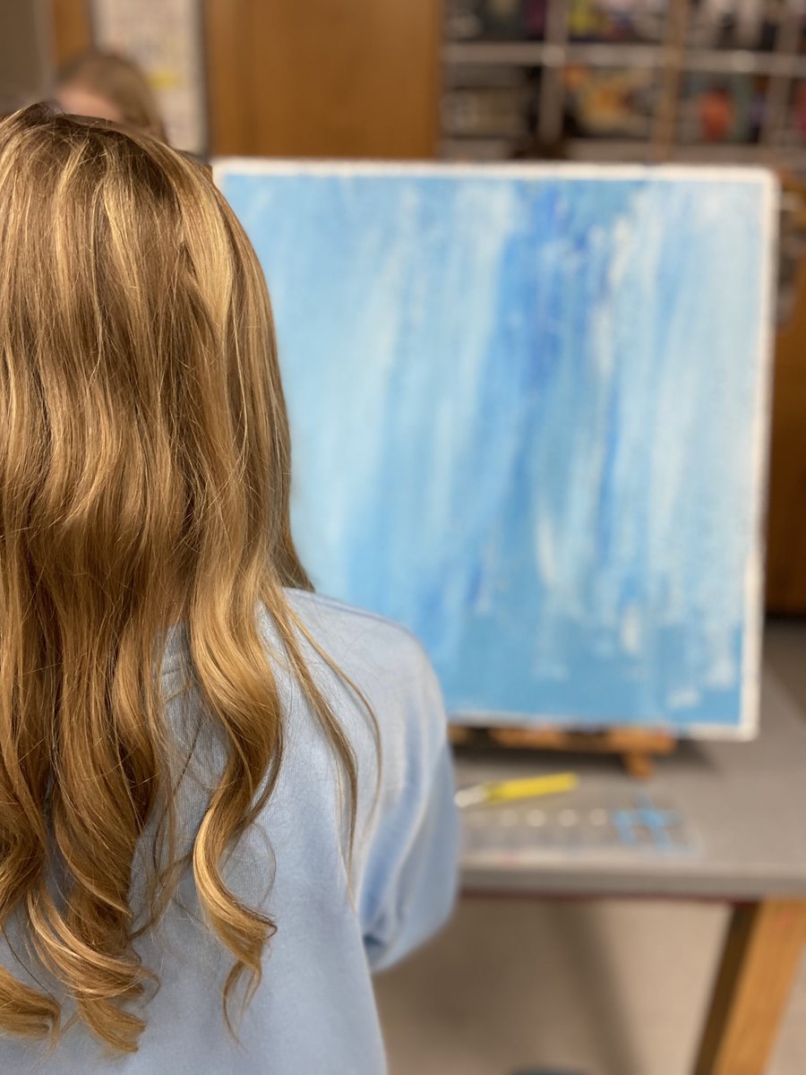 trinityareaarts's tweet photo. I could seriously teach fifth grade painting all day long. East students started ceiling tiles today thanks to a successful donorschoose campaign! One kid said “Painting is so therapeutic”. #spoton #elementaryart @east_trinity https://t.co/euLGzYBZRw
