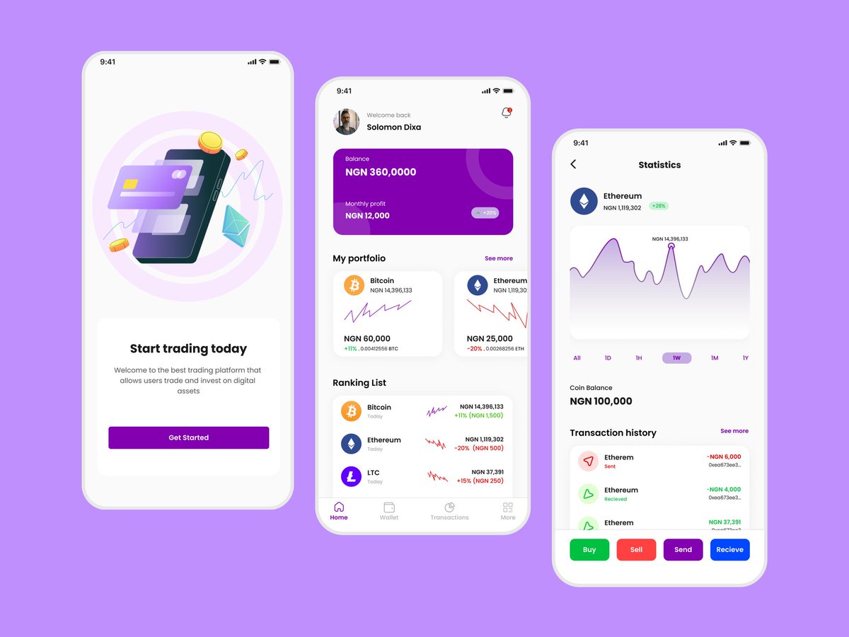 I haven't tweeted for a while now, check out this crypto mobile app UI concept, #UIUXDesigner #CryptoNews #blockchaintechnology #UIUXCAMP