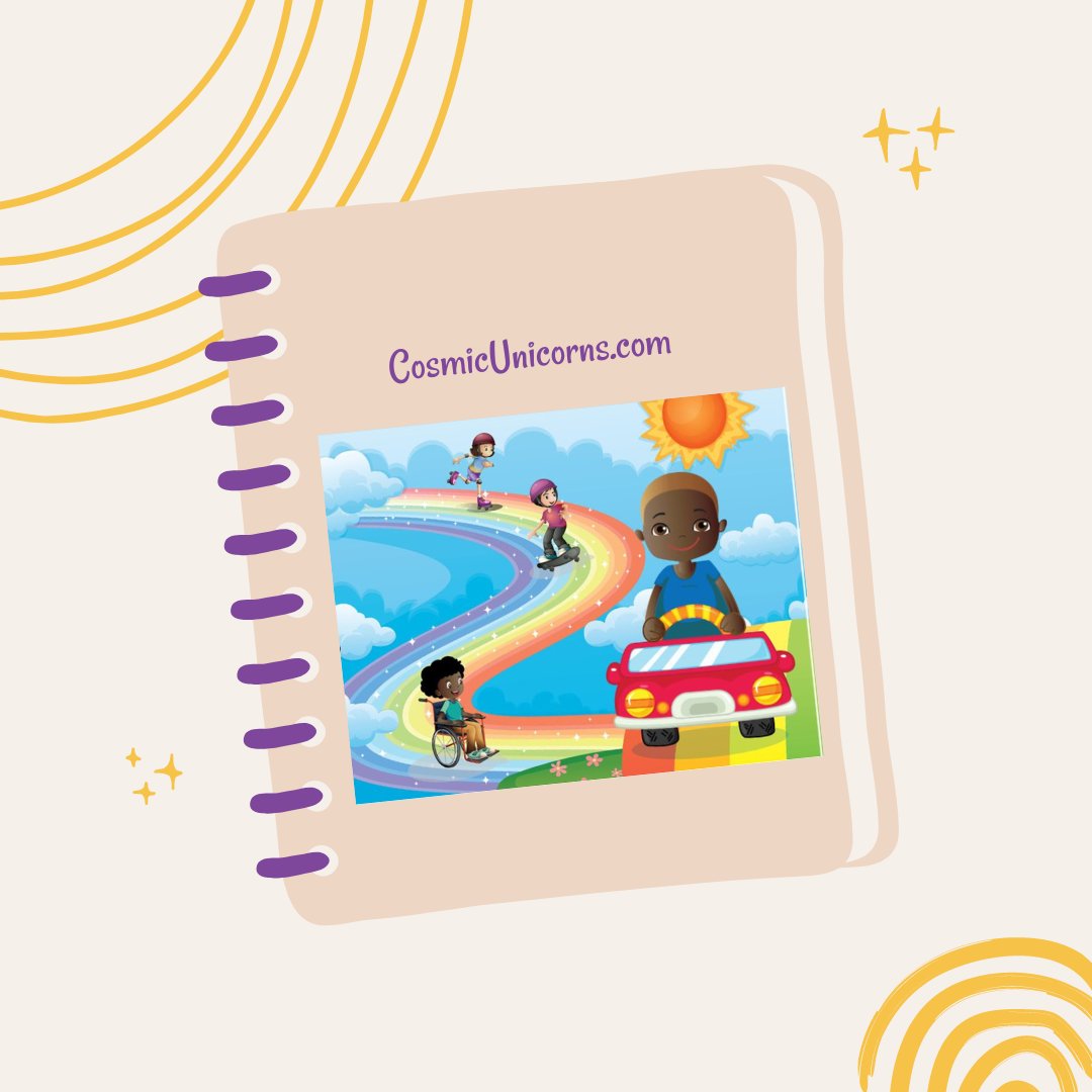 UnicornsCosmic's tweet photo. Welcome to Cosmic Unicorns, where your child's imagination can run wild with our personalized children's books. One of the many tales available to include in your customized book is Wheels-a heartwarming story about a diverse group of children who bond over their love for riding. https://t.co/9uo9H2qCwr
