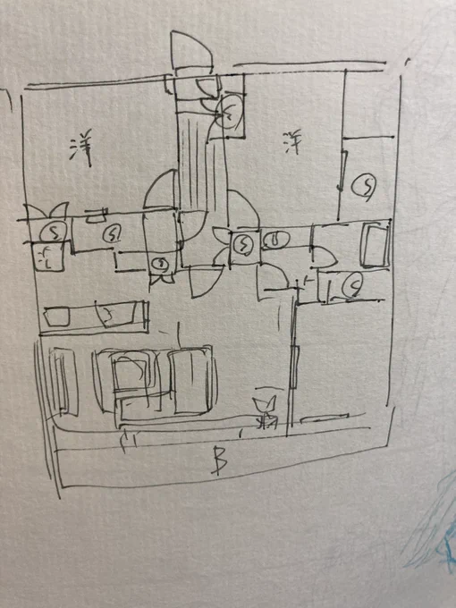 これなんだっけ?って思ってたけど多分猫かぶりの間宮の家の間取りだ 