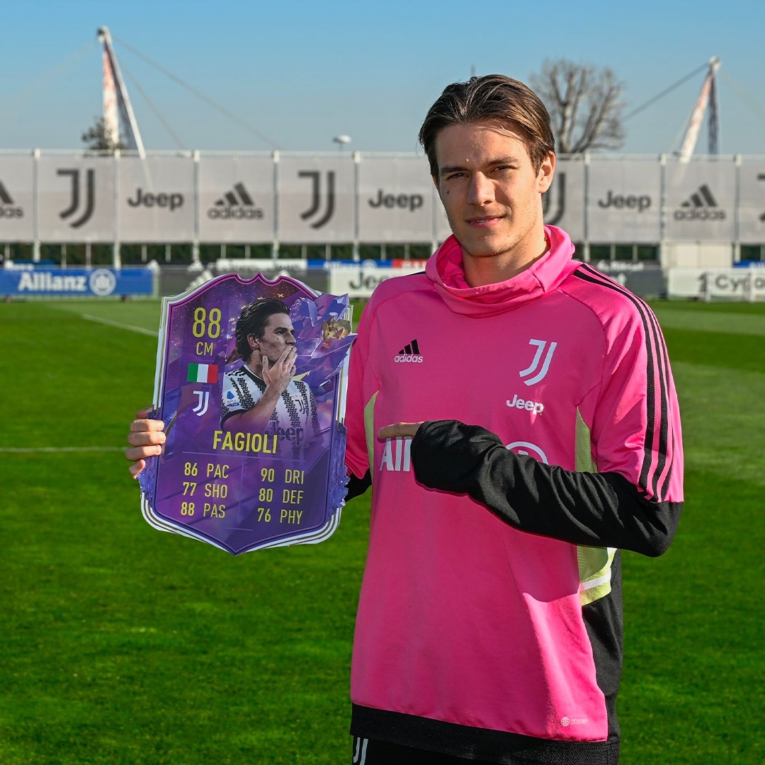 juventusfcen's tweet photo. Potential unlocked 🔓
#FutureStars Fagioli is available in #FIFA23 now 🎮
@EASPORTSFIFA https://t.co/vh5tI9V4dq