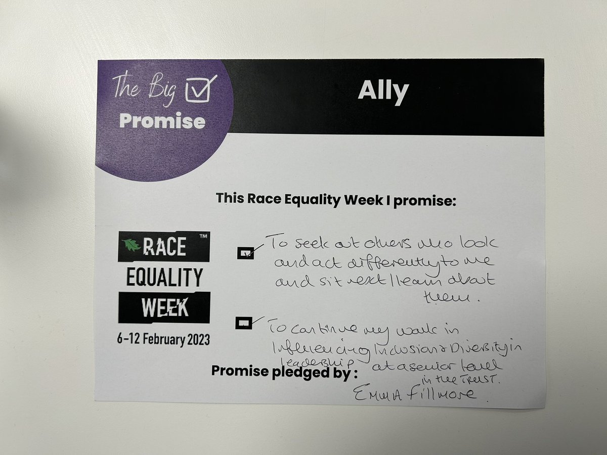 Thank you to Emma Fillmore who pledged a promise today at the final Reciprocal Mentoring Workshop #RaceEqualityWeek2023